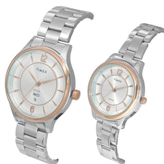Timex Empera Silver Round Dial Quartz Analog Unisex Watch