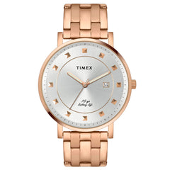 Timex Empera Silver Round Dial Quartz Analog Unisex Watch