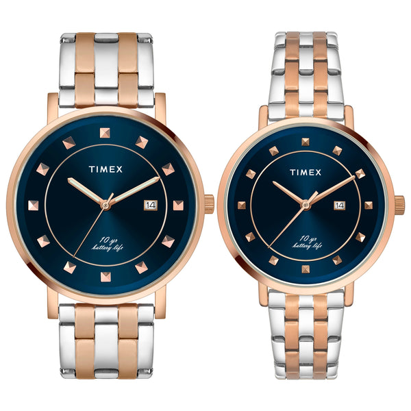 Timex Empera Blue Round Dial Quartz Analog Unisex Watch