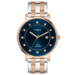 Timex Empera Blue Round Dial Quartz Analog Unisex Watch