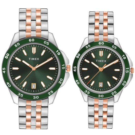 Timex Green Round Dial Quartz Analog Unisex Watch