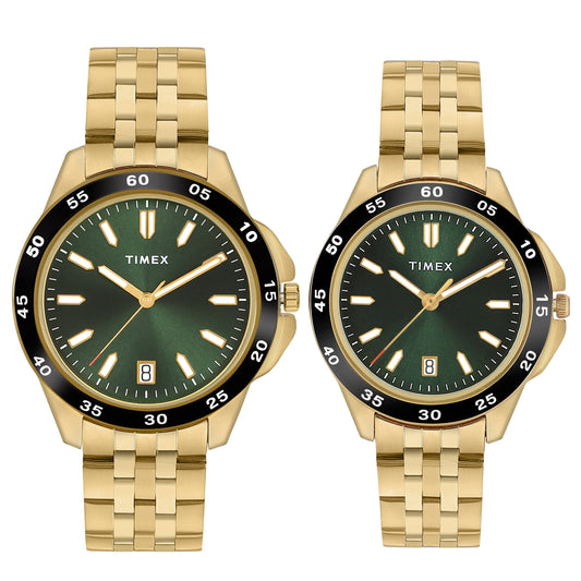Timex Green Round Dial Quartz Analog Unisex Watch