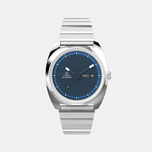 Q Timex Men Quartz Blue Dial Analog Stainless Steel Watch TW2W59800UJ