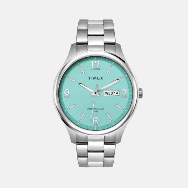 Fashion Men Quartz Blue Dial Analog Stainless Steel Watch TWEG18447