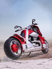 Yamaha Tyrannosaurus Rex Diecast Motor Cycle - Red