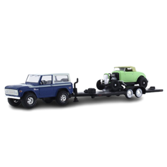 1976 Ford Bronco & 1992 Ford Roadster 1:64 M2 Machines diecast hauler scale model