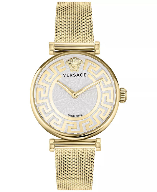Versace New Lady Silver Round Dial Quartz Analog Women Watch