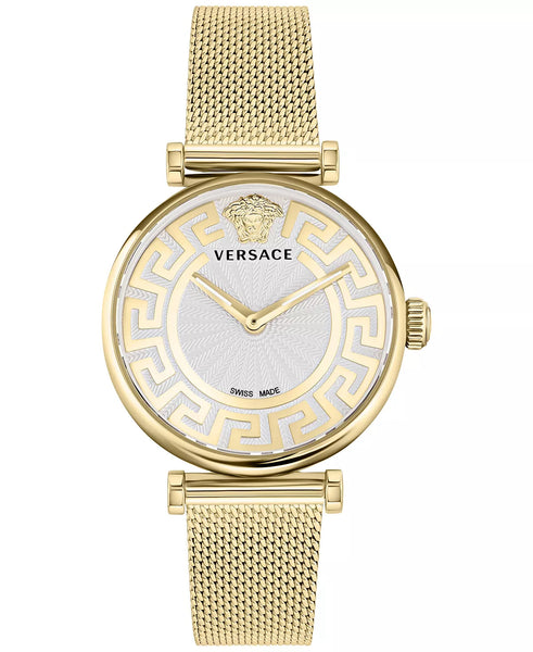 Versace New Lady Silver Round Dial Quartz Analog Women Watch