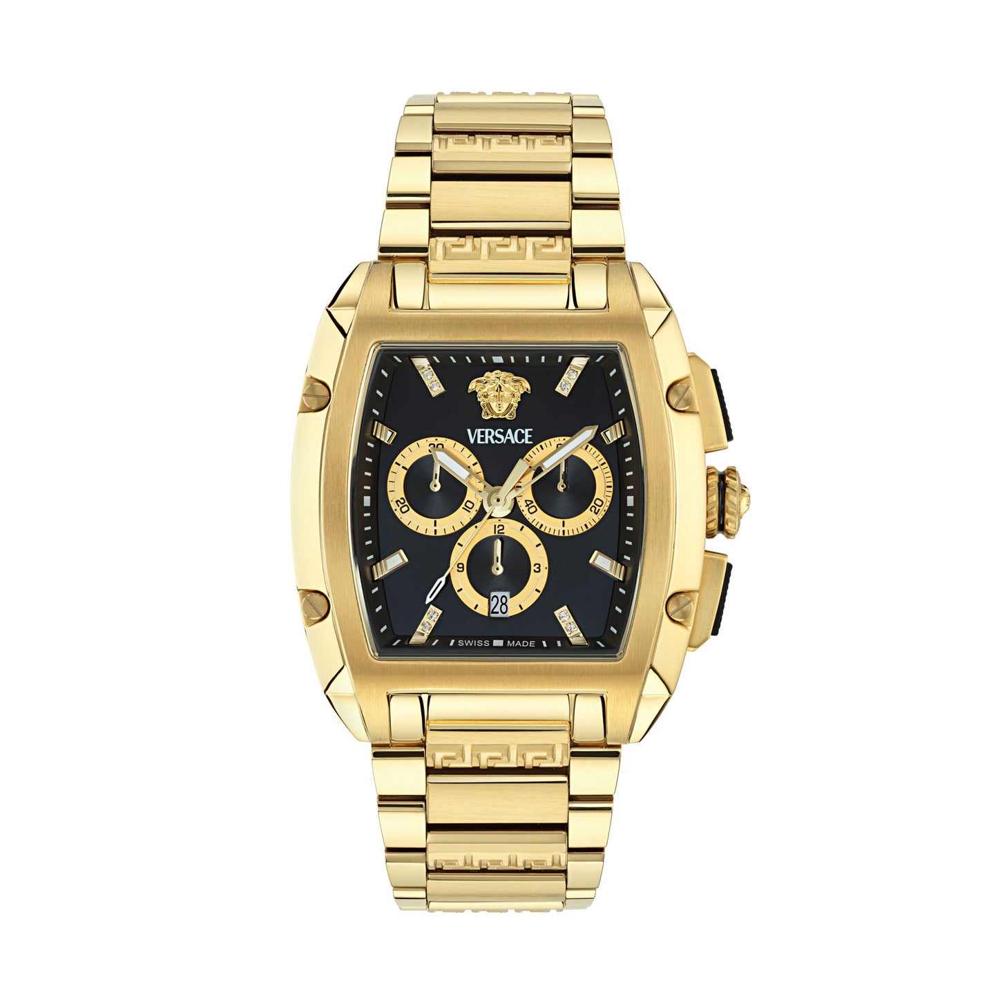 Versace Dominus Black Tonneau Dial Quartz Analog Men Watch