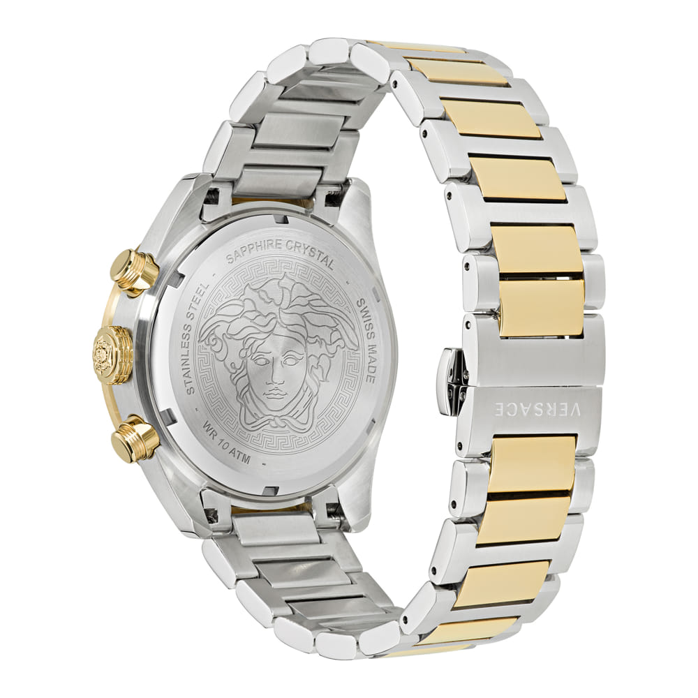 Versace Greca Dome Gold Round Dial Quartz Men Watch