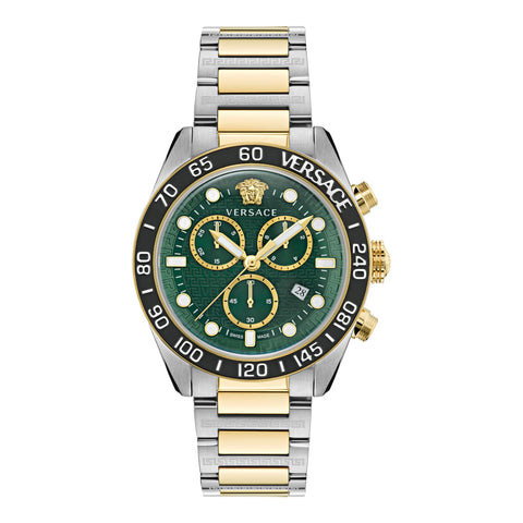 Versace Greca Dome Gold Round Dial Quartz Men Watch