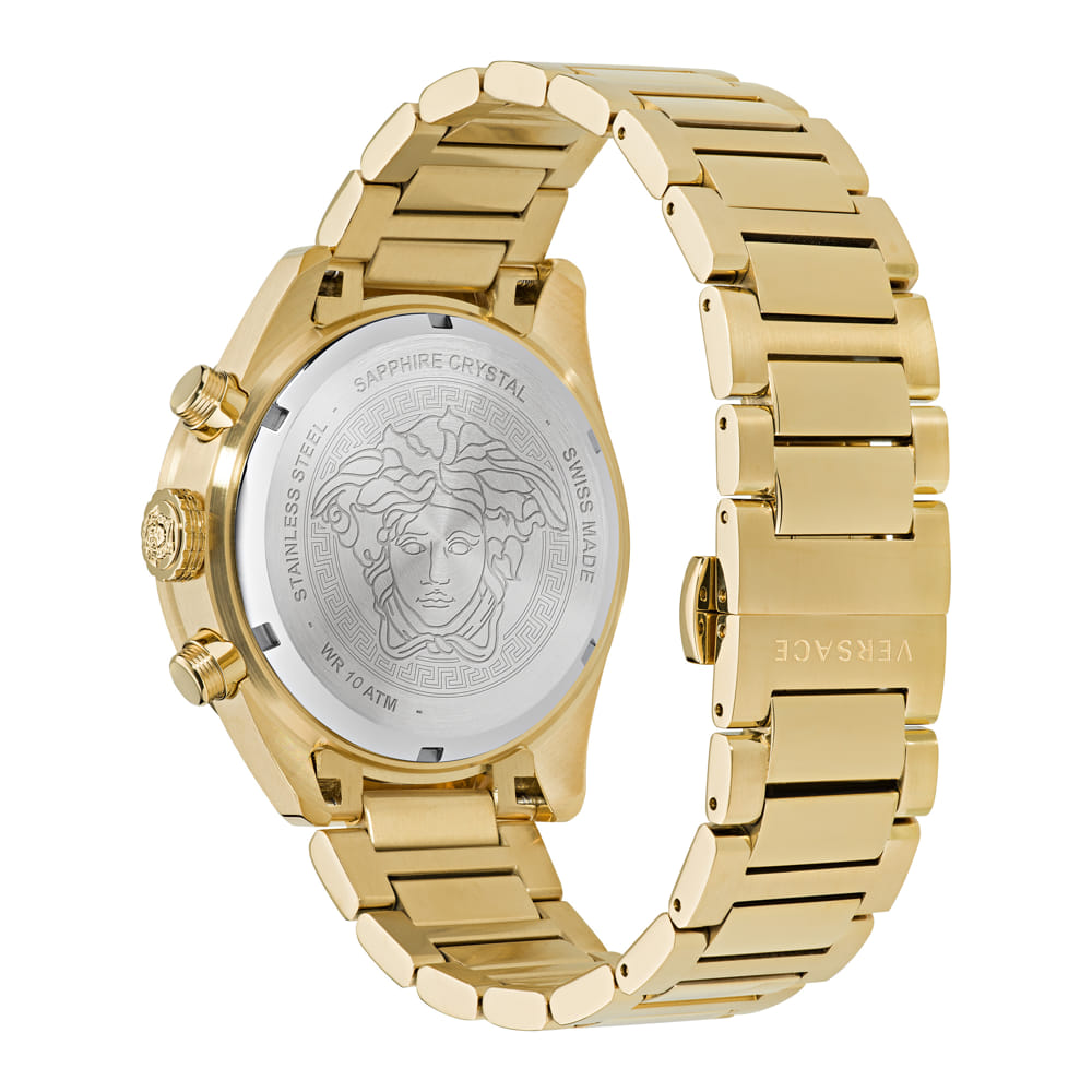 Versace Greca Dome Gold Round Dial Quartz Men Watch