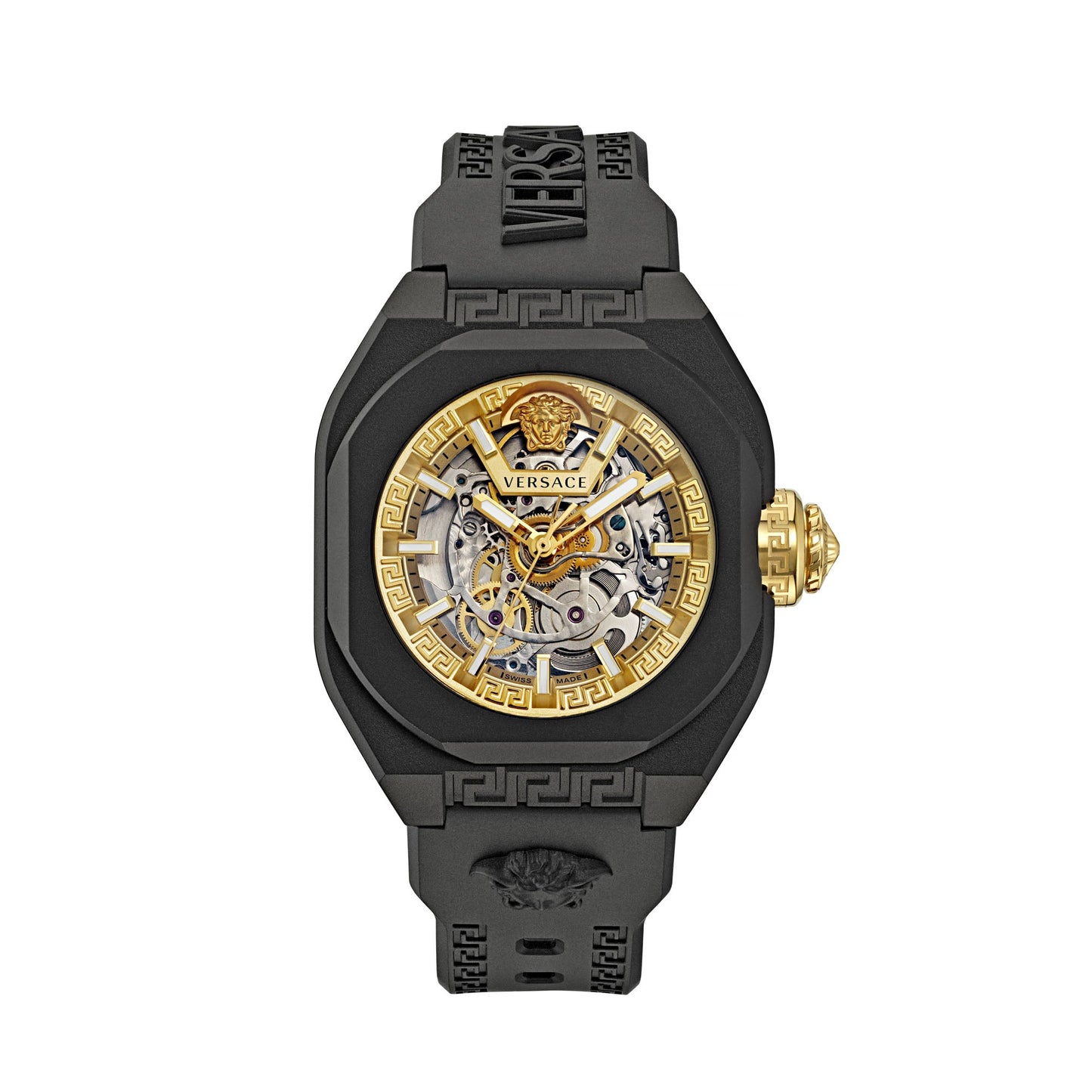 Versace V Legend Gold Tone Octogonal Dial Quartz Analog Unisex Watch