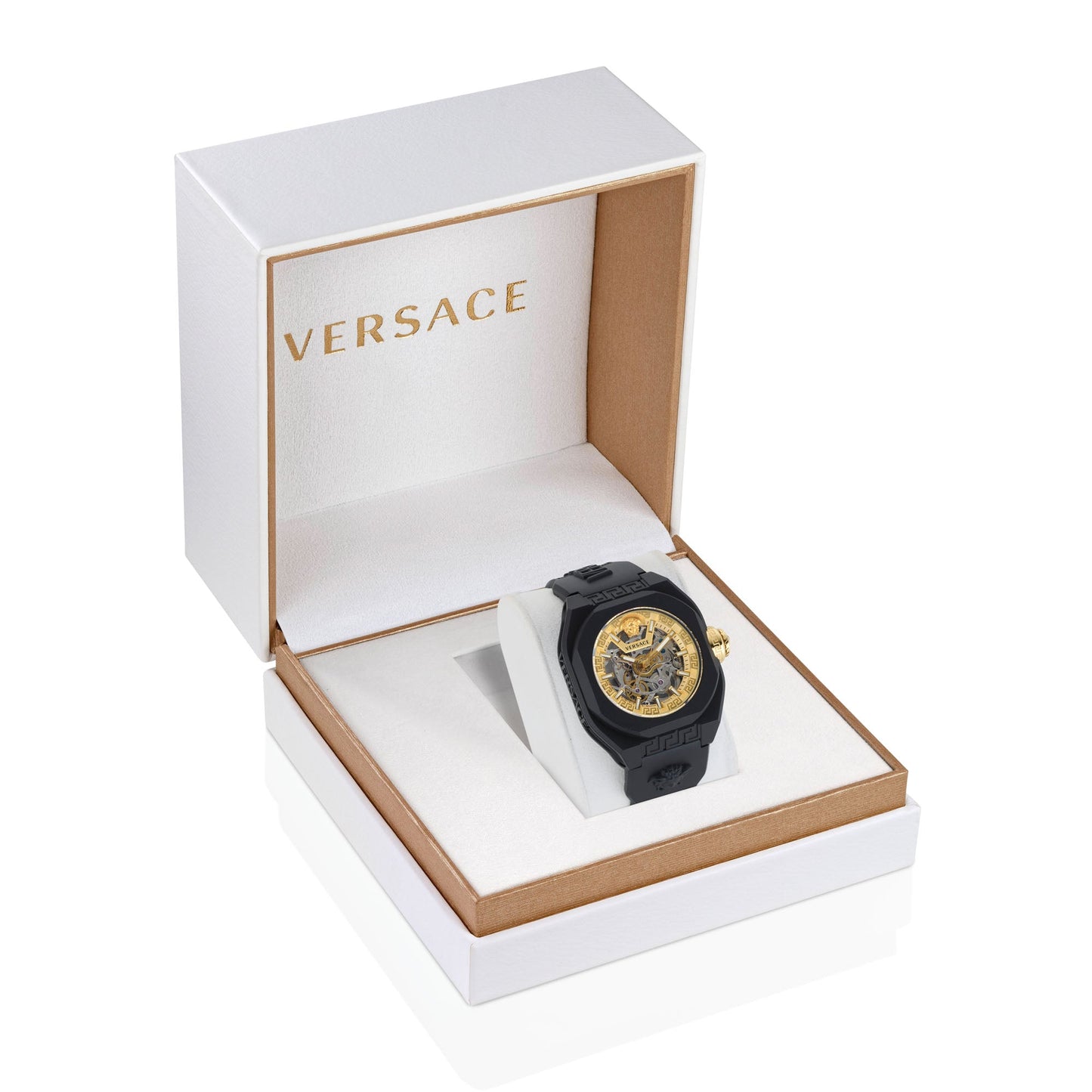 Versace V Legend Gold Tone Octogonal Dial Quartz Analog Unisex Watch