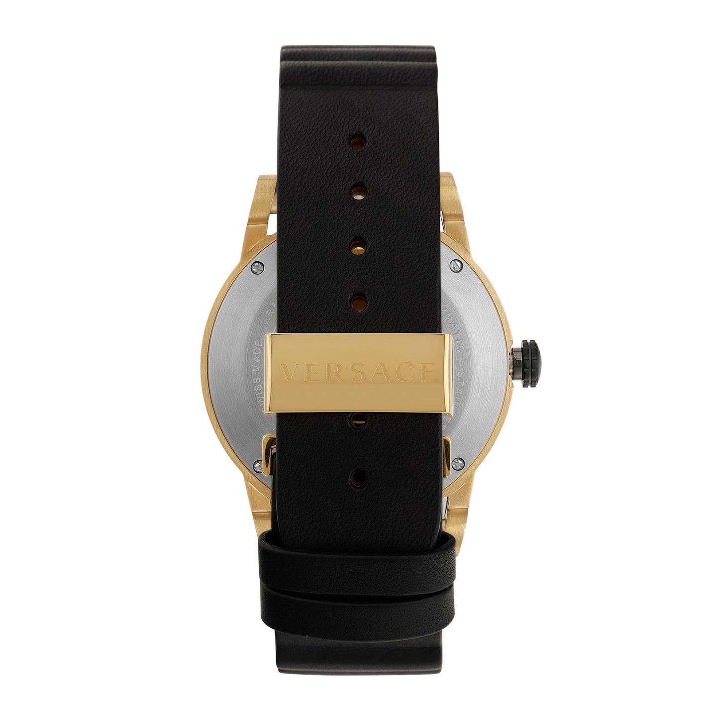 Versace Leather Black Round Dial Automatic Analog Men Watch