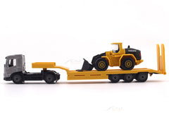 Volvo FMX transporter 1:87 & L350H Wheel Loader 1:143 Majorette scale model truck