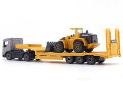 Volvo FMX transporter 1:87 & L350H Wheel Loader 1:143 Majorette scale model truck