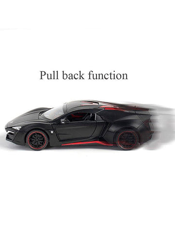 W Motors Lykan Racing Metal Model Diecast Car - Black (L12-108)