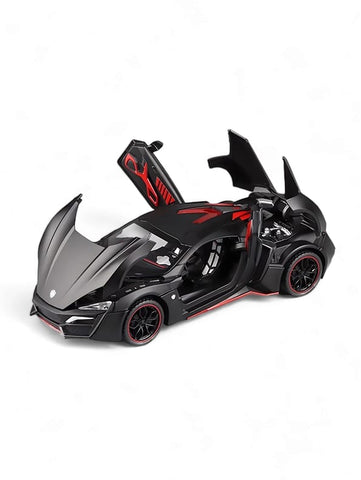 W Motors Lykan Racing Metal Model Diecast Car - Black (L12-108)