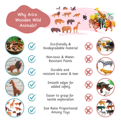 Wooden Wild Animals  Set of 12