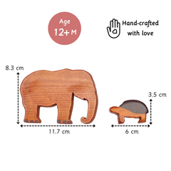 Wooden Wild Animals  Set of 12