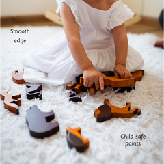 Wooden Wild Animals  Set of 12