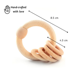 Wooden Rattle - Circular Natural