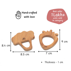Wooden Teethers - Strawberry and Broccoli