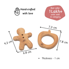 Wooden Teethers - Apple and Gingerbread Man