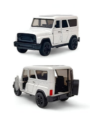 White - YA3 Hunter – Metal Die-Cast Jeep Pull-Back Car for Kids & Collectors | Russian Military-Style Off-Road Model Vehicle Scale 1:36 LMI15191.
