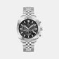 Dress Men Quartz Black Dial Chronograph Stainless Steel Watch Z46006G2