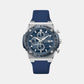 Sportchic Men Quartz Blue Dial Chronograph Silicone Watch Z68003G7