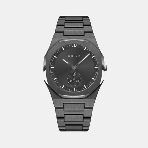 Zeus Men Quartz Gunmetal Dial Analog Stainless Steel Watch