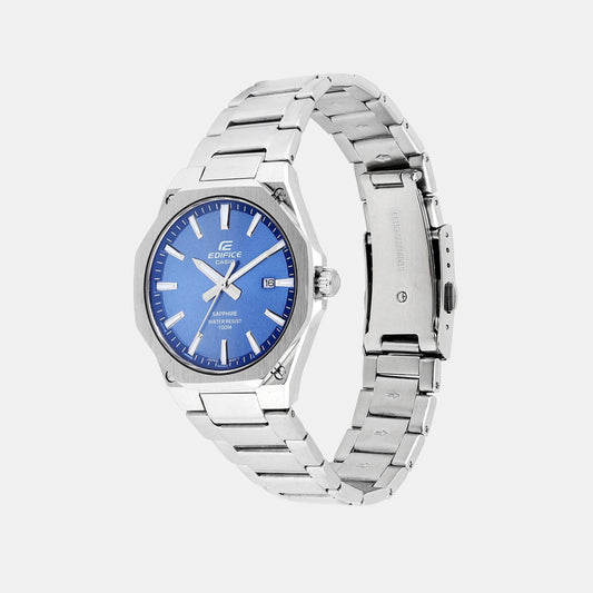 Edifice Men Quartz Blue Dial Analog Stainless Steel Watch ED602