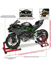 XLG 1/6 Scale Kawasaki Ninja H2R Diecast Motorcycle Model with Display Stand | Premium Collector's Die-Cast Bike (Black/Green) TV5905