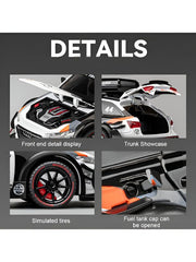 White - Audi RS6 DTM Metal Model Diecast Car Scale 1:24 -(S)