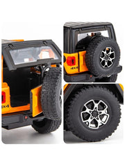 Wrangler Jeep Diecast Model Car – Scale 1:32 - Alloy Pull Back Toy with Lights & Sound | Off-Road Vehicle Collectible Gift for Kids - TV4896
