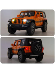 Wrangler Jeep Diecast Model Car – Scale 1:32 - Alloy Pull Back Toy with Lights & Sound | Off-Road Vehicle Collectible Gift for Kids - TV4896