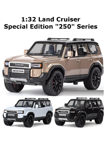 White Toyota Land Cruiser Prado Diecast Metal SUV Model | Pullback with Sound & Light Scale 1:32 TV5799