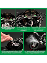 XLG 1/6 Scale Kawasaki Ninja H2R Diecast Motorcycle Model with Display Stand | Premium Collector's Die-Cast Bike (Black/Green) TV5905