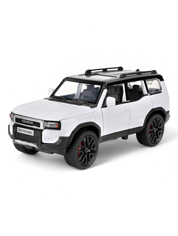 White Toyota Land Cruiser Prado Diecast Metal SUV Model | Pullback with Sound & Light Scale 1:32 TV5799
