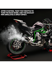 XLG 1/6 Scale Kawasaki Ninja H2R Diecast Motorcycle Model with Display Stand | Premium Collector's Die-Cast Bike (Black/Green) TV5905