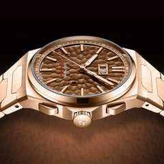【Limited Edition 300pcs】Hammer Dial Big Date Automatic Winding Gold Brown Chiming Watch Lucky Harvey