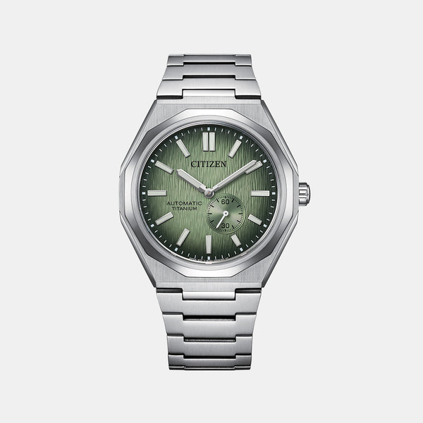 Zenshin Men Automatic Green Dial Analog Titanium Watch NK5020-58X