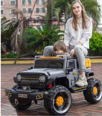 PATOYS | 12V 4 Wheel Drive 2 Seater Electric Battery Operated Ride on Jeep Truck for Kids Up to 8 Years KP906 (Colour May Vary)