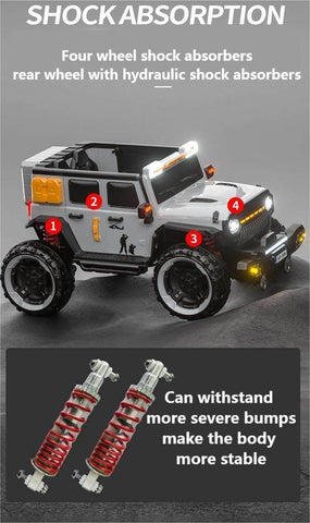 PATOYS | 12V 4 Wheel Drive 2 Seater Electric Battery Operated Ride on Jeep Truck for Kids Up to 8 Years KP906 (Colour May Vary)