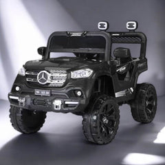 PATOYS | 12V Kids 4X4 Battery Operated Ride On Mercedes-617 Jeep with Windshield Light, Music & Remote Control