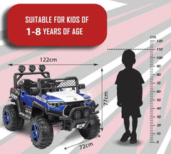PATOYS | Electric 4X4 Jeep Car J2100 for Kids to Drive 3 to 8 Years Boys Girls (Sea Blue)