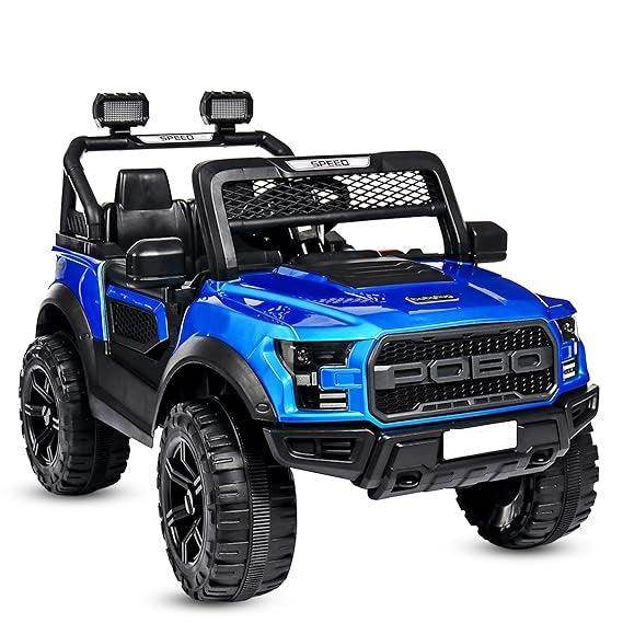 PATOYS | POBO Blue (1-8Yrs) Battery ride on kids car Jeep Battery Operated Ride On