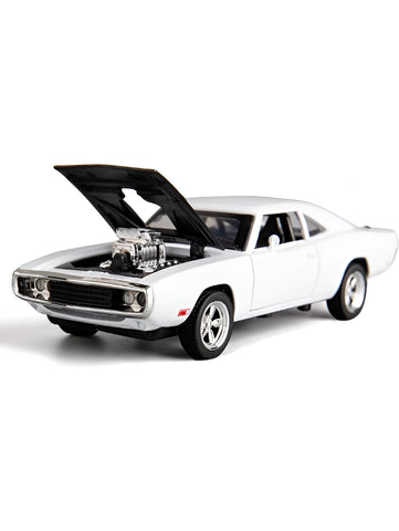 White - 1970 Dodge Charger Diecast Car Metal Model – Fast & Furious 7 Edition - Scale 1:32 - TV4893.